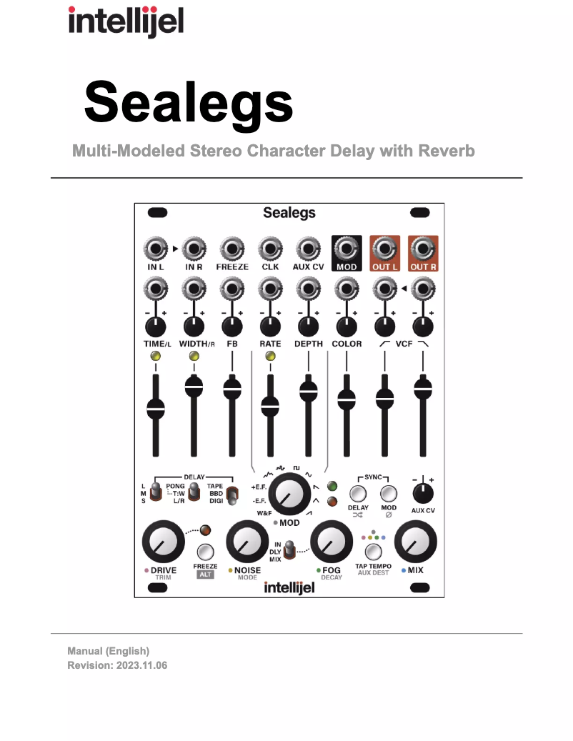 First page image of the manual for Sealegs