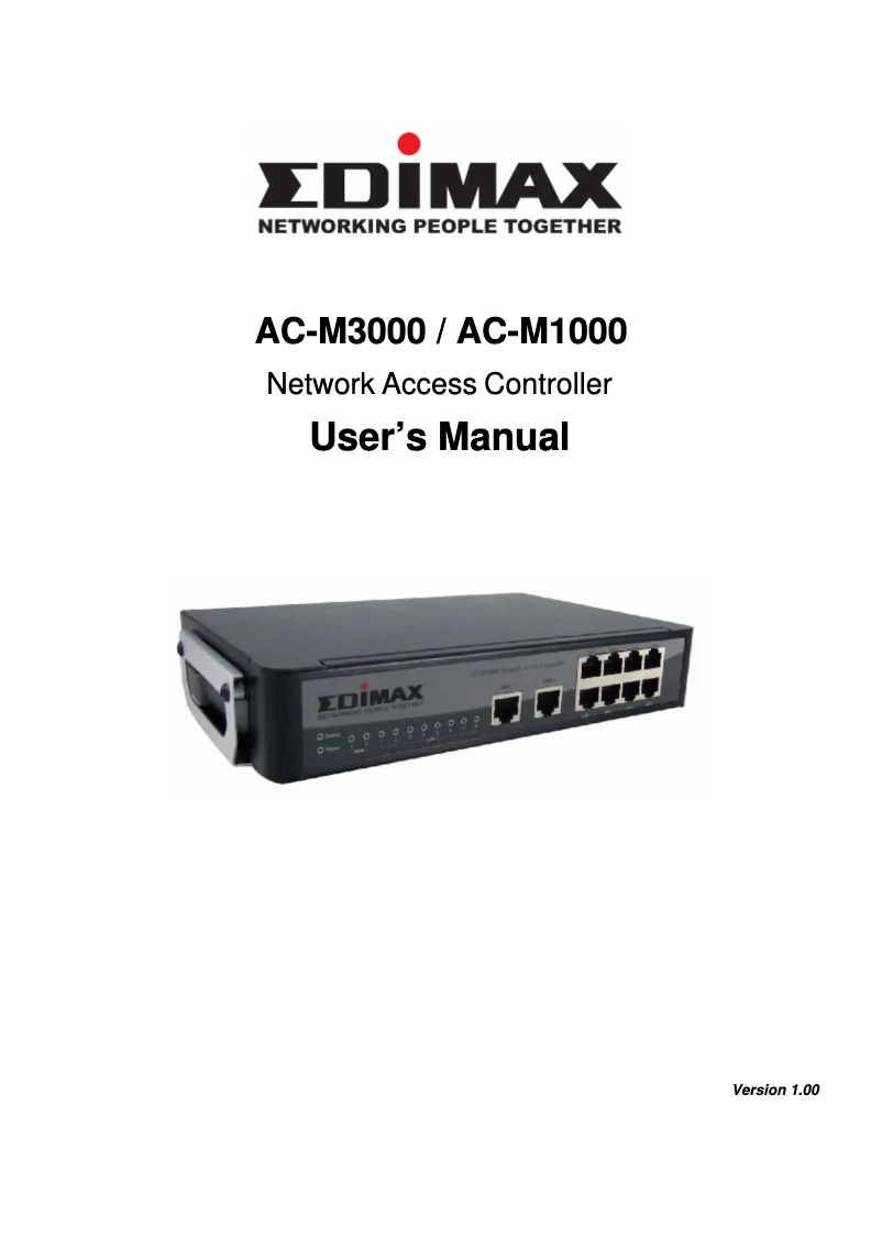 Page 1 of the manual User Manual Edimax AC-M3000