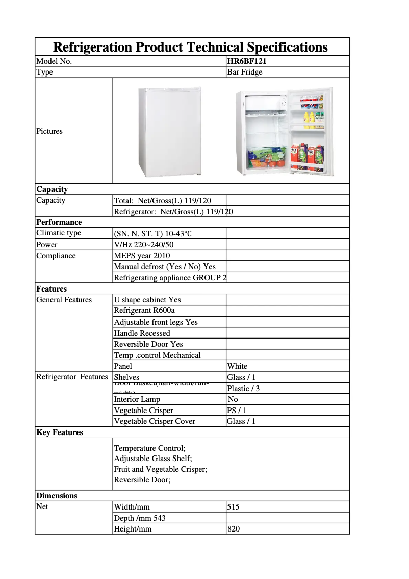First page image of the manual for HR6BF121