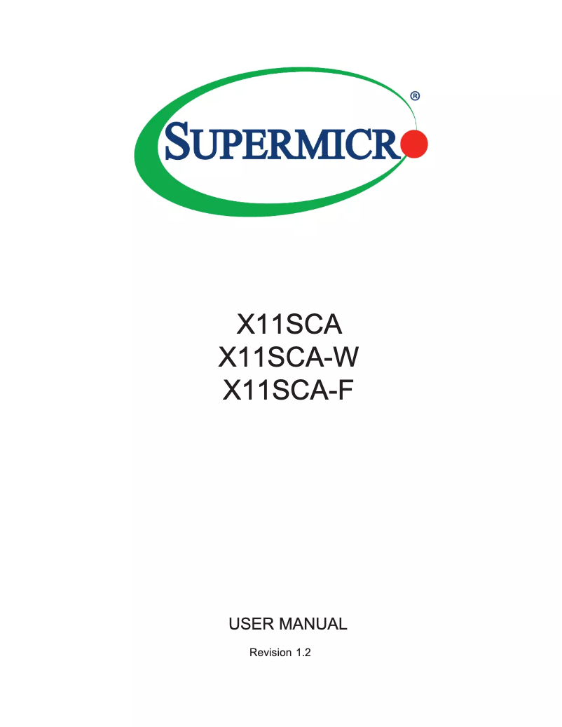First page image of the manual for X11SCA