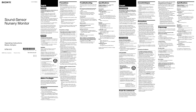 First page image of the manual for NTM-910