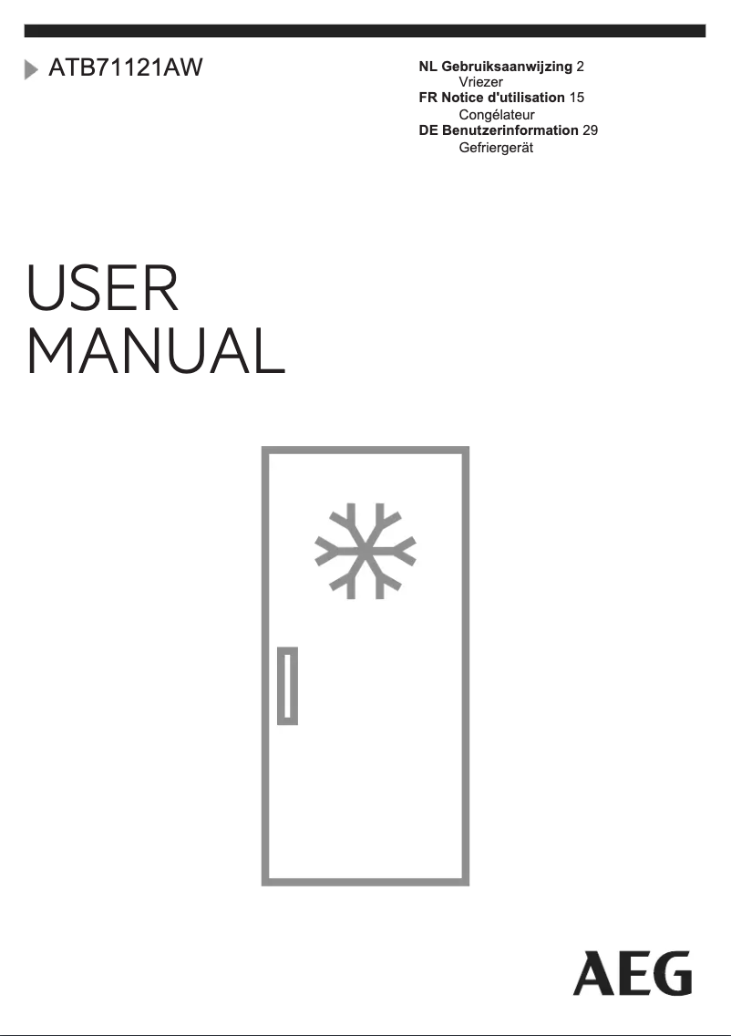 Page 1 of the manual User Manual AEG ATB71121AW