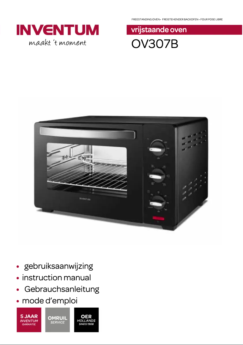 First page image of the manual for OV307B