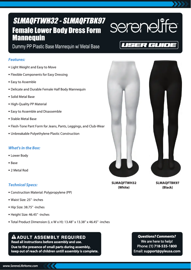 First page image of the manual for SLMAQFTWH32