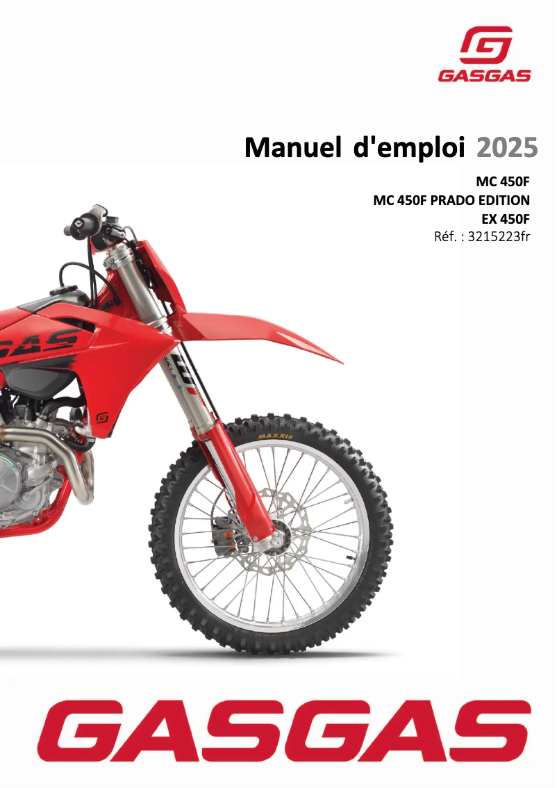 First page image of the manual for MC 450F Prado Edition (2025)