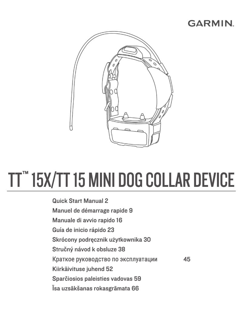 Page 1 of the manual User Manual Garmin TT 15X