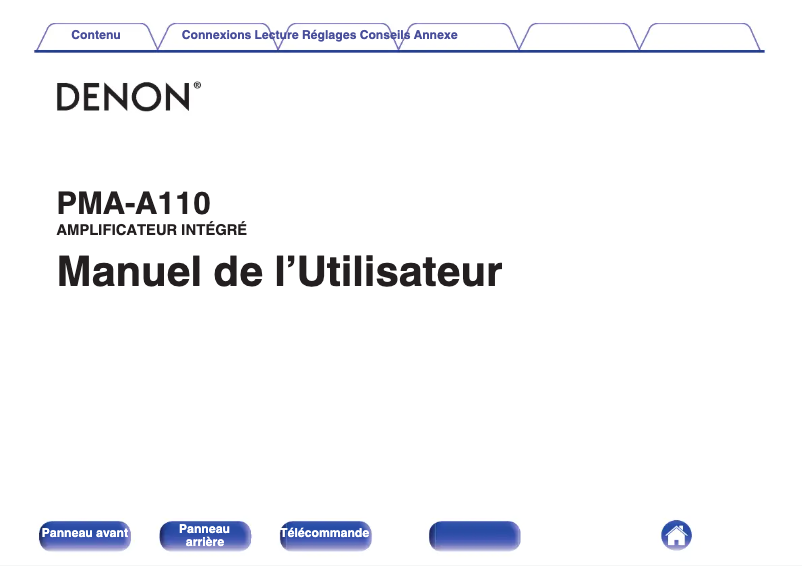 First page image of the manual for PMA-A110