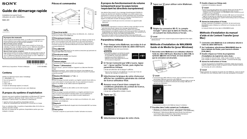 Page 1 of the manual User Manual Sony NWZ-ZX1