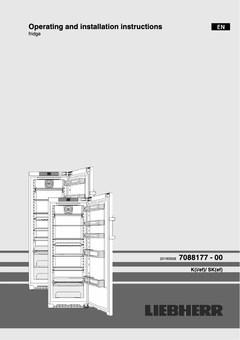 Page 1 of the manual User Manual Liebherr K 4330-20