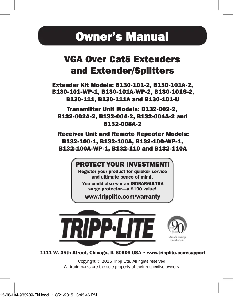 First page image of the manual for B132-008A-2