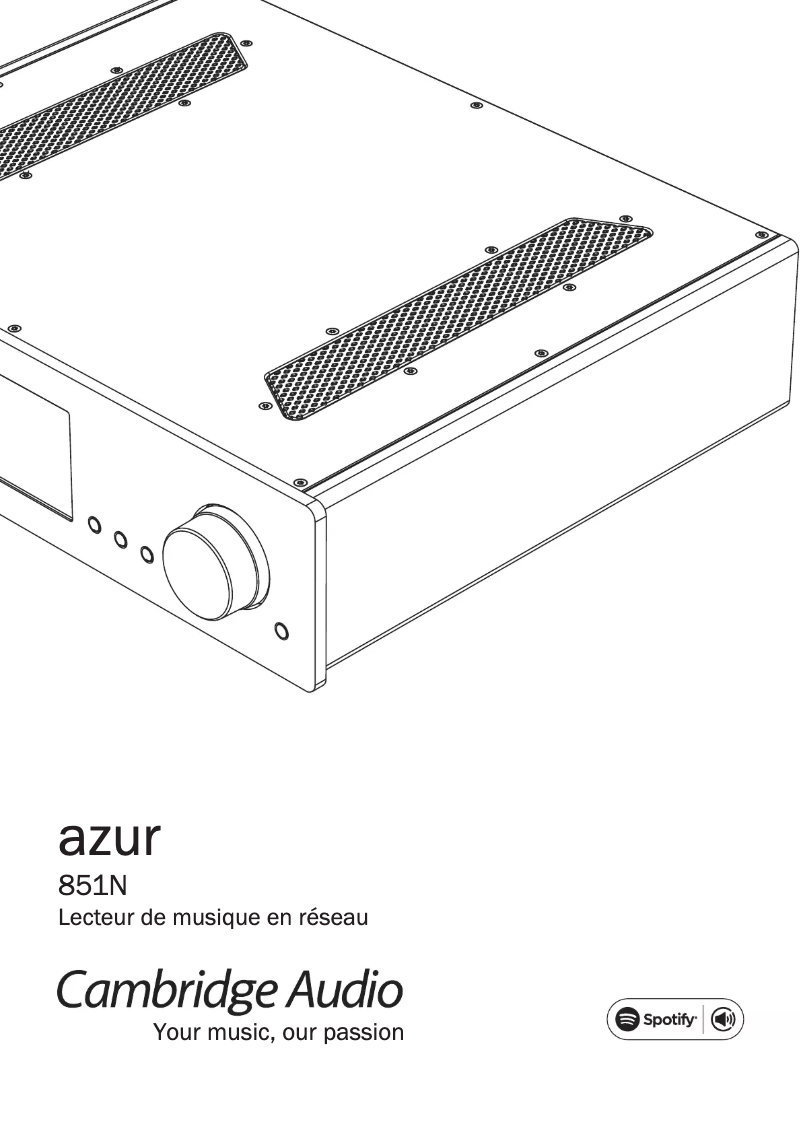 Page 1 of the manual User Manual Cambridge Azur 851N