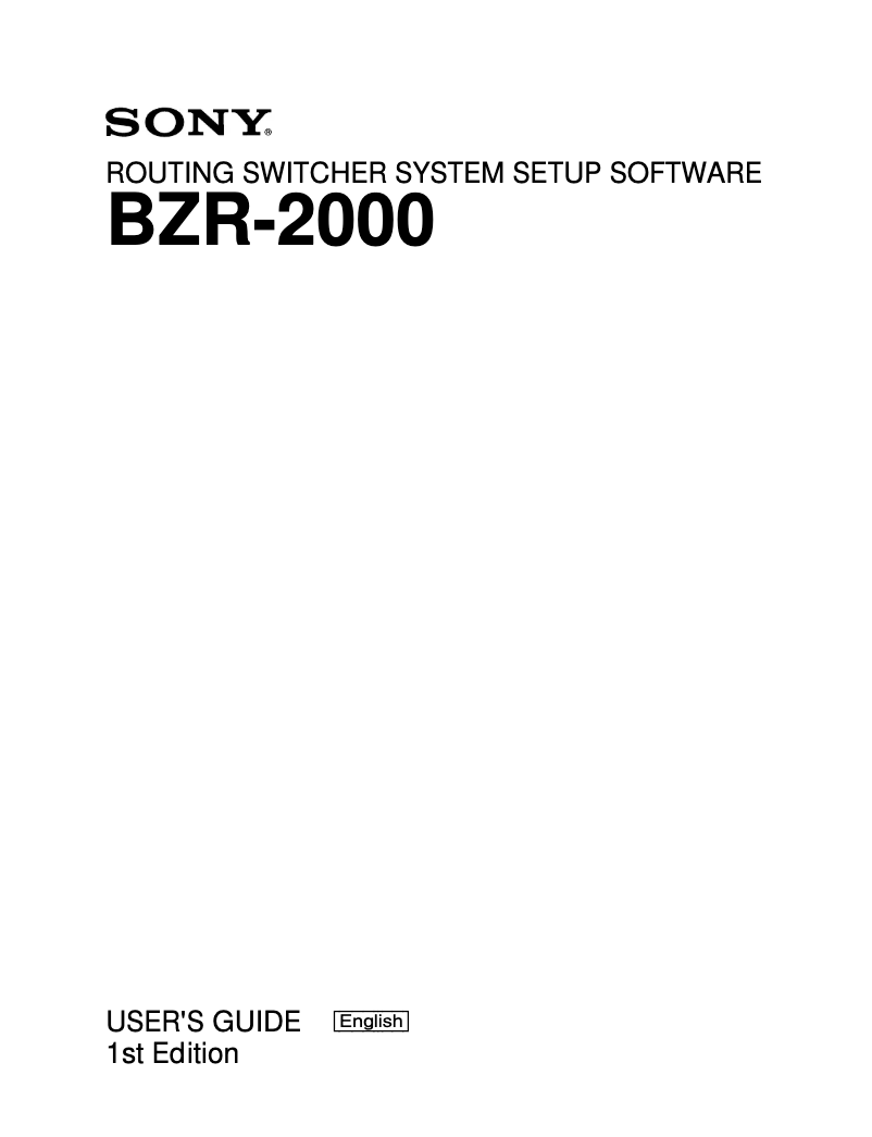 First page image of the manual for BZR-2000