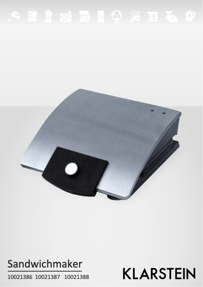 Page 1 de la notice Manuel utilisateur Klarstein Sandwich-Buddy