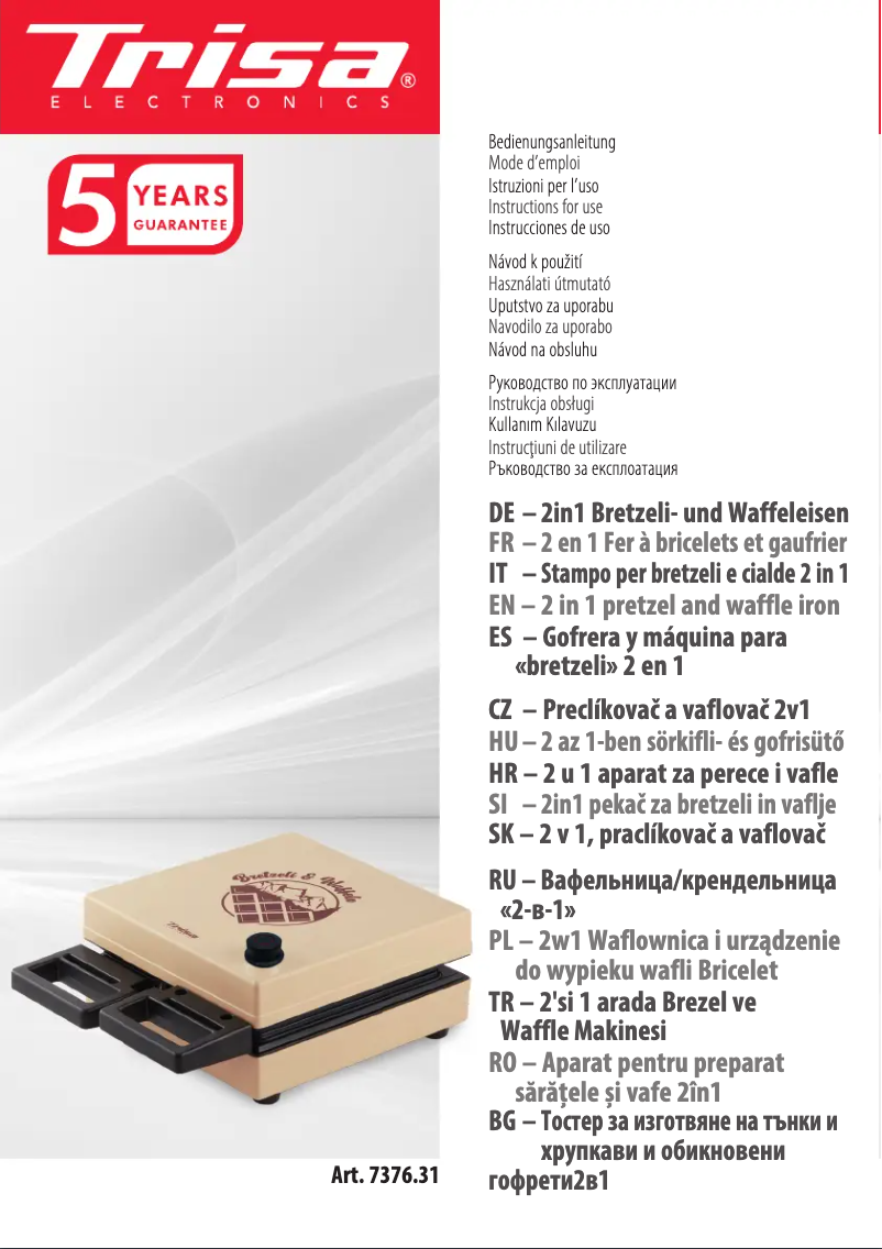 Page 1 of the manual User Manual Trisa Bretzeli & Waffles 7376.31