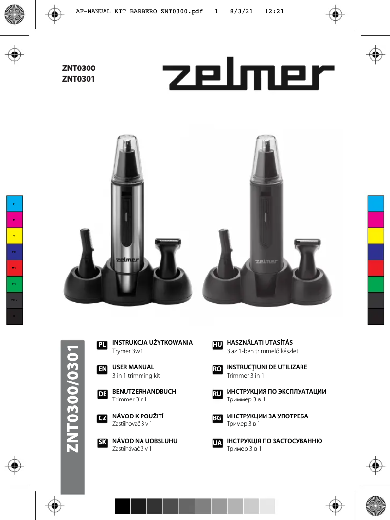 Page 1 of the manual User Manual Zelmer ZNT0301