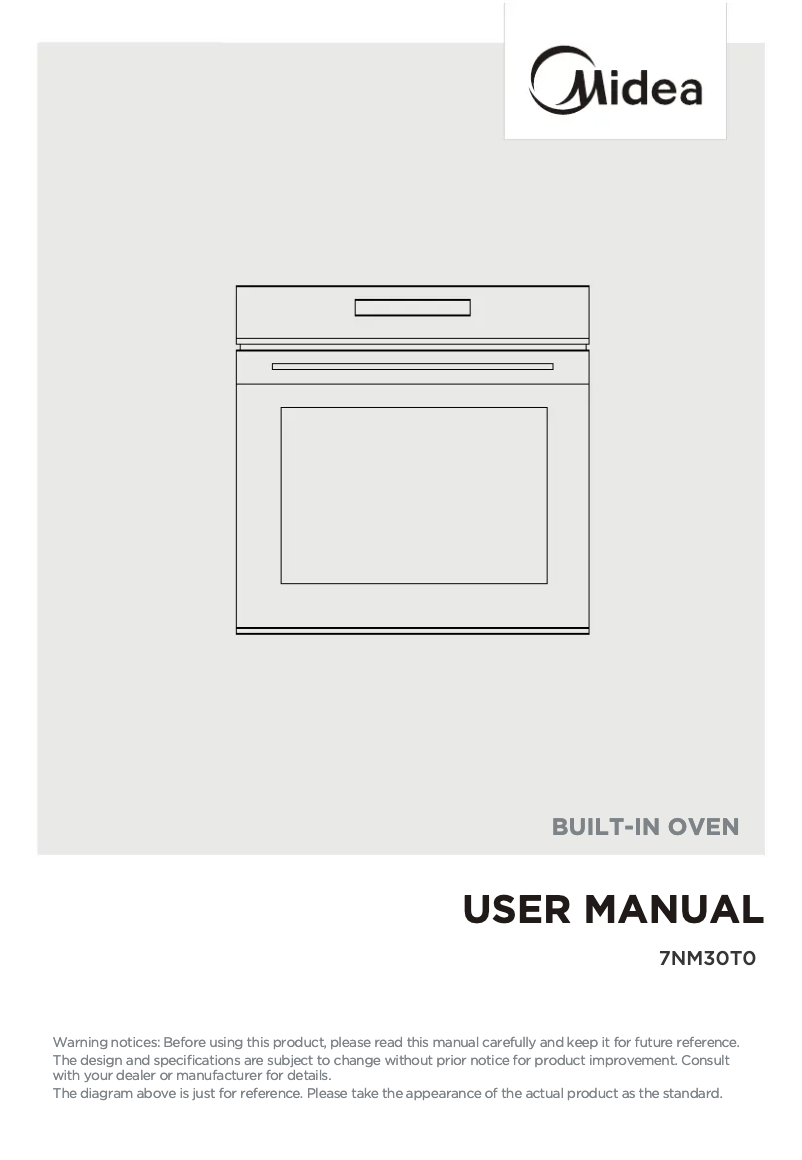 Page 1 of the manual User Manual Midea 7NM30T0