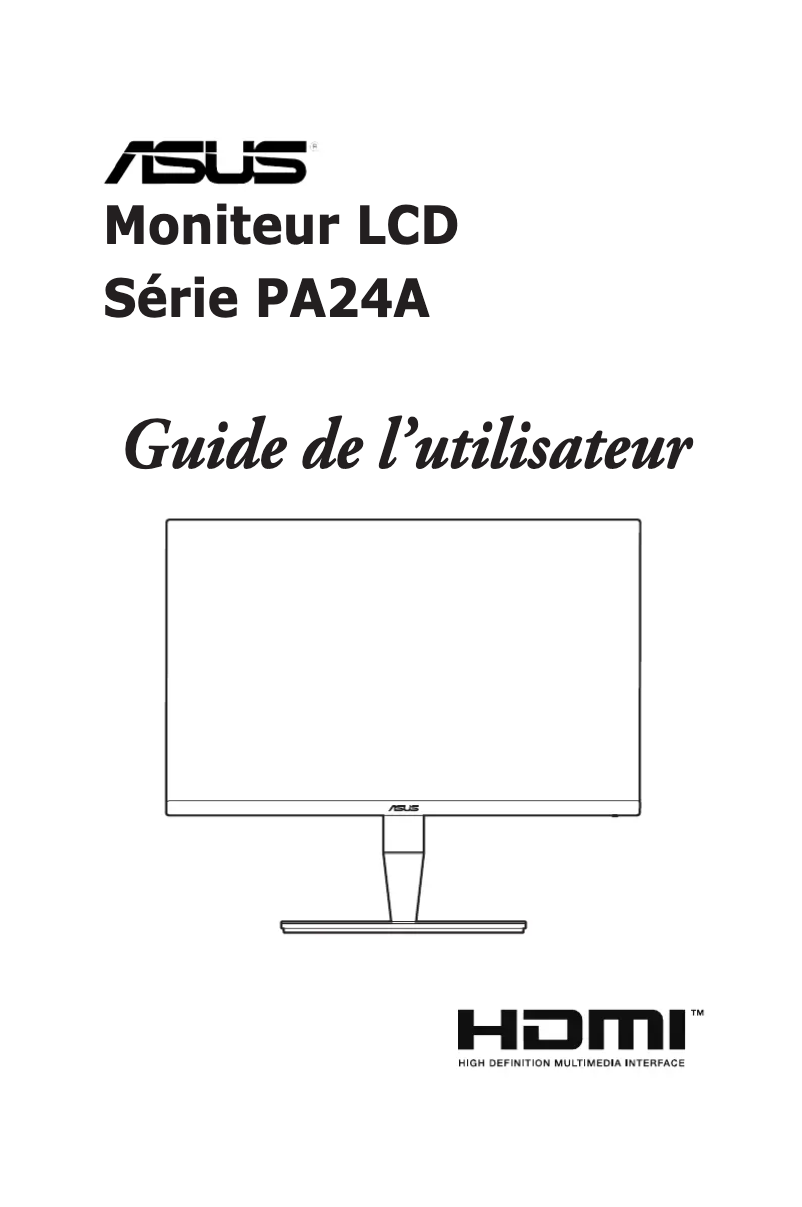 Page 1 of the manual User Manual Asus ProArt PA24AC
