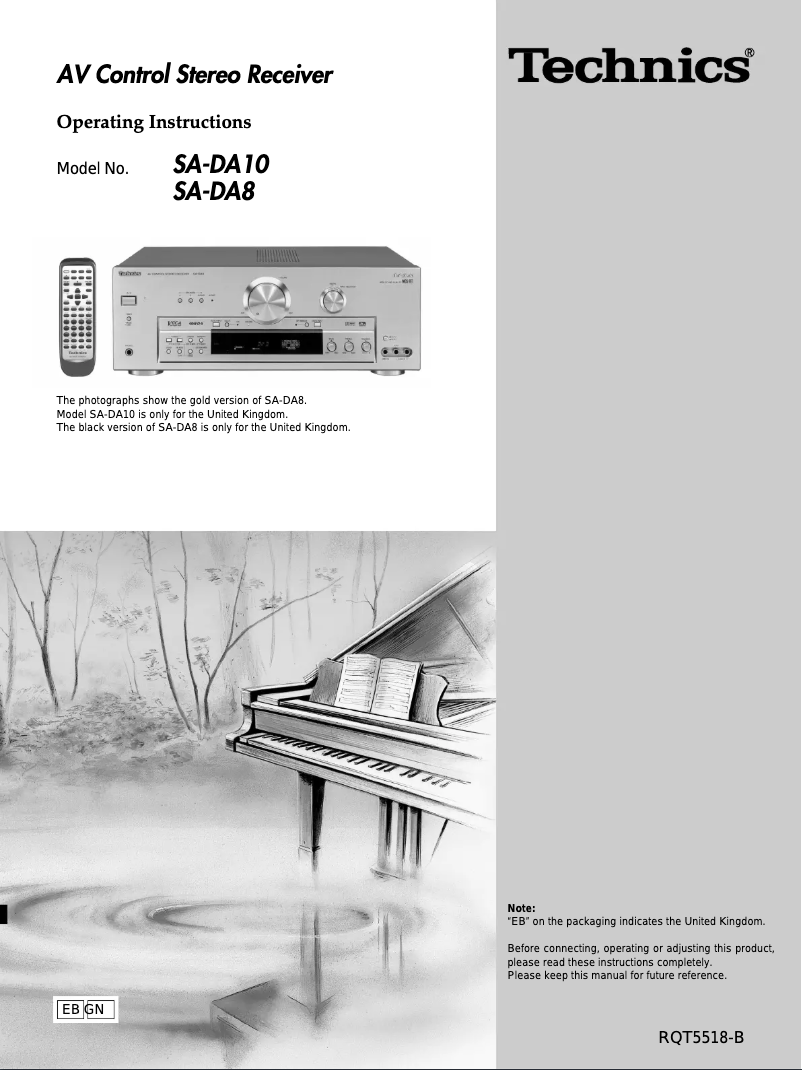 First page image of the manual for SA-DA10