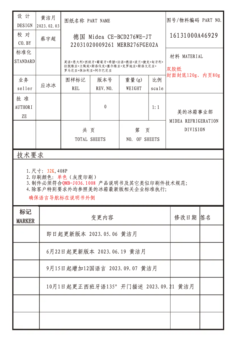 Page 1 of the manual User Manual Midea MERB276FGE02A