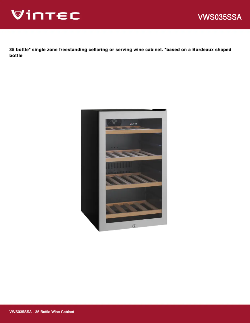 First page image of the manual for VWS035SSB