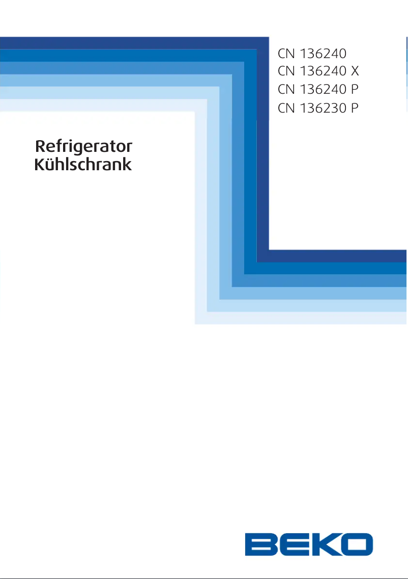 Page 1 of the manual User Manual Beko CN 136240 P