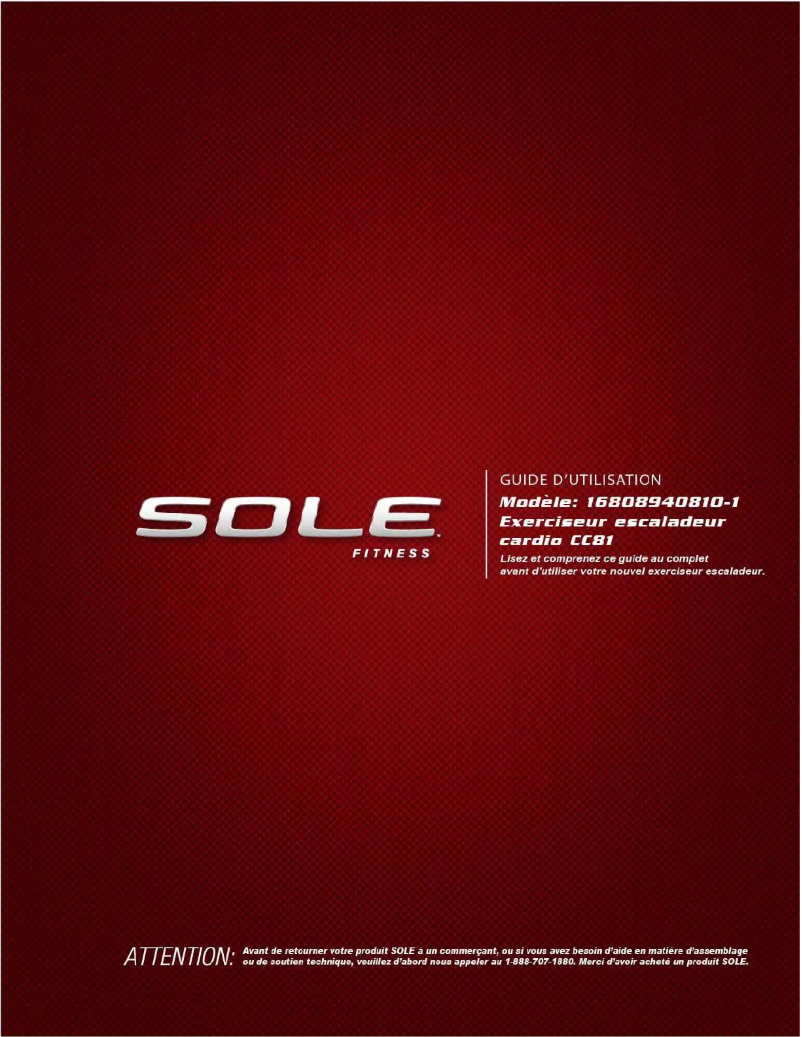 Page 1 of the manual User Manual Sole Fitness CC81