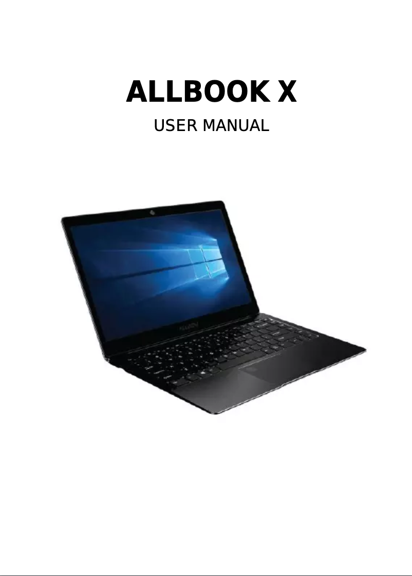 First page image of the manual for Allbook X