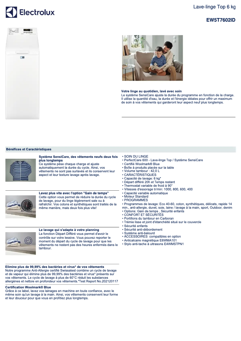 First page image of the manual for EW5T7602ID