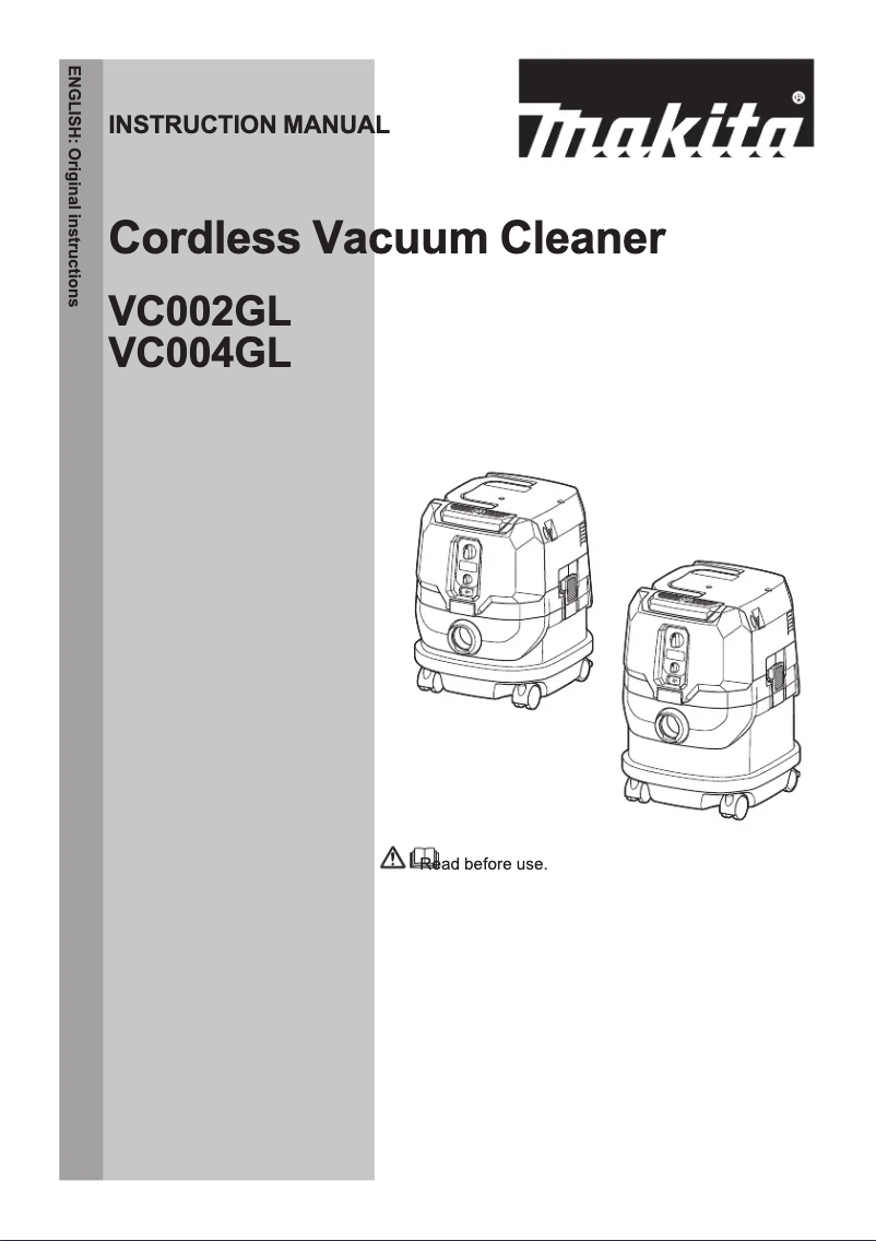 Page 1 of the manual User Manual Makita VC004GLD21