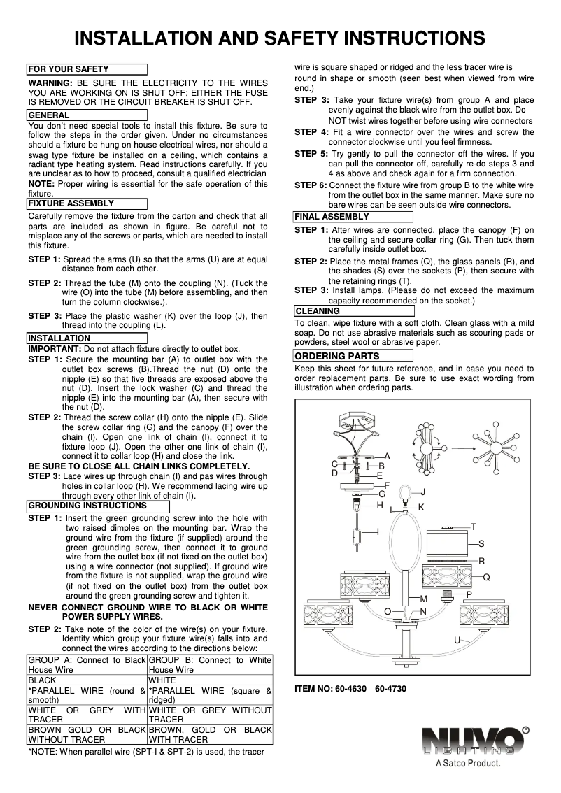 First page image of the manual for Harlow 60/4630