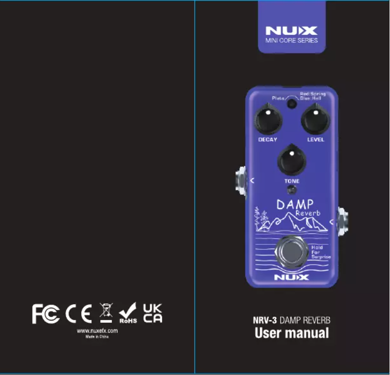 Image de la première page du manuel de l'appareil Damp Reverb NRV-3