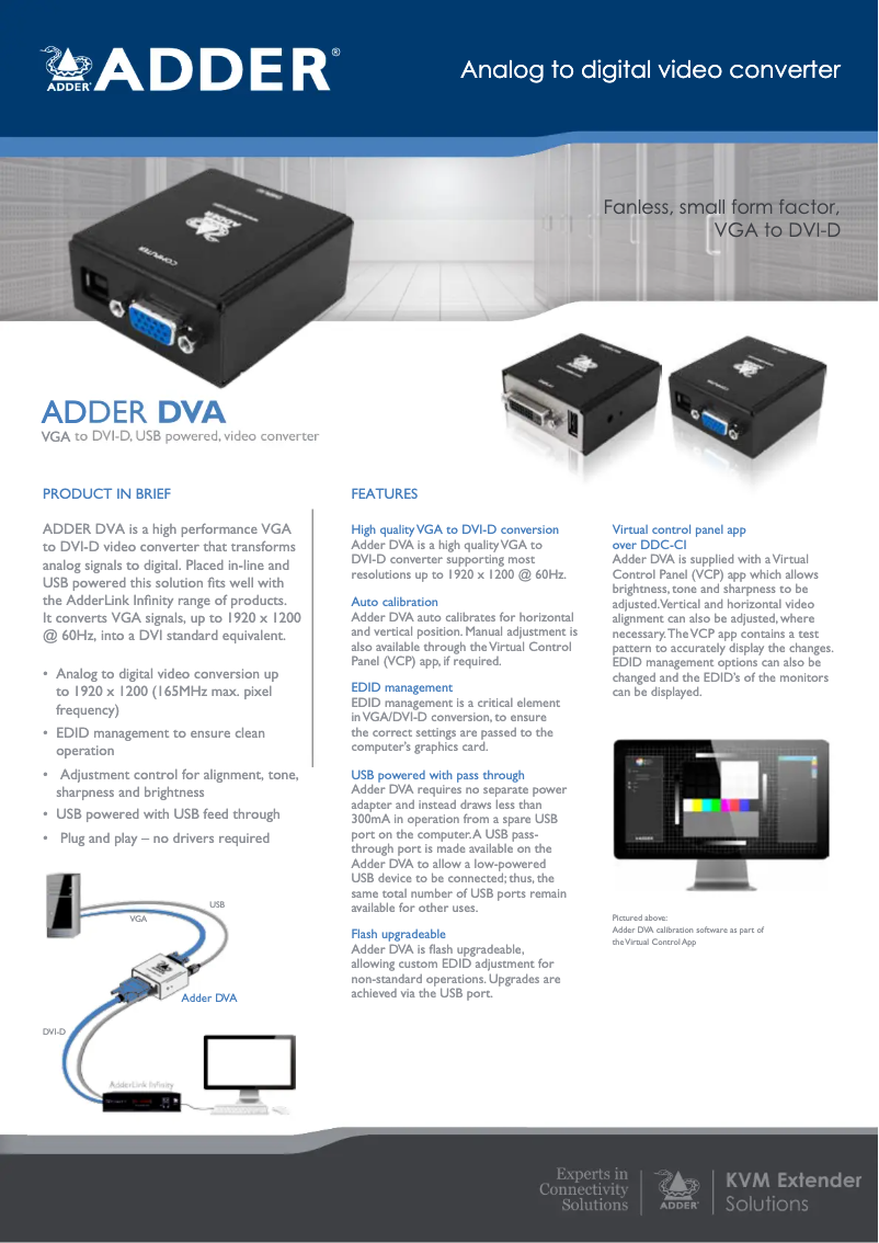 Page 1 of the manual User Manual Adder ADDER-DVA