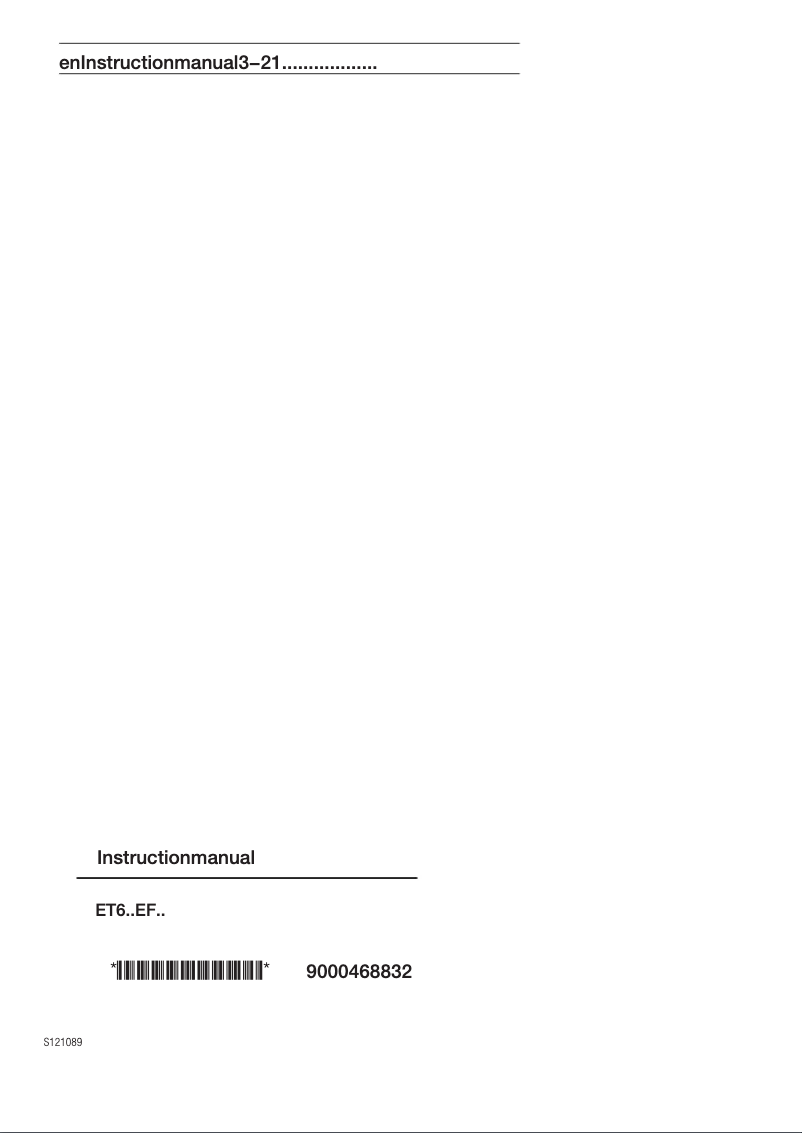 Page 1 of the manual User Manual Siemens ET651EF11Q