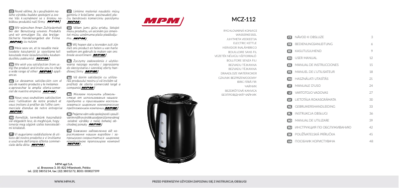 Page 1 of the manual User Manual MPM MCZ-112