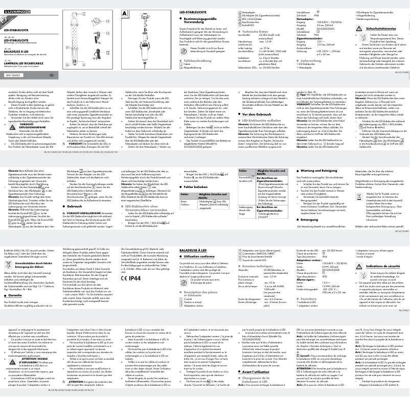 Page 1 of the manual User Manual Livarno Lux IAN 104345