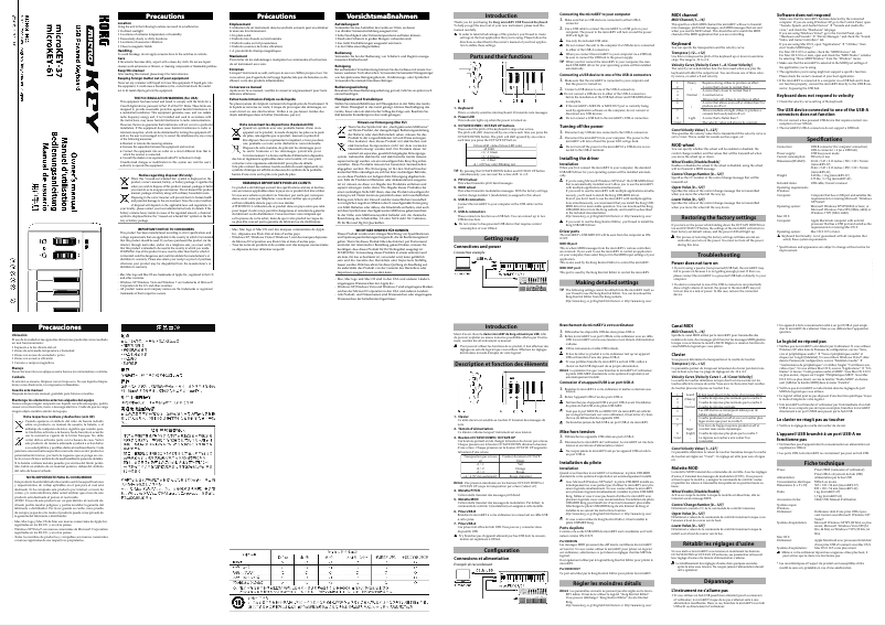 Image de la première page du manuel de l'appareil MicroKEY 2 Usb 37