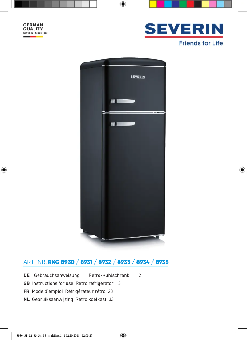 First page image of the manual for RKS 8830 Retro