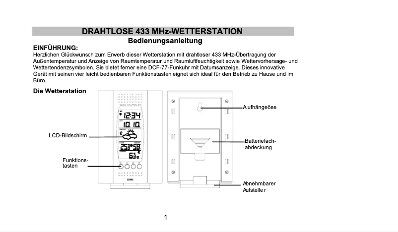 Page 1 of the manual User Manual Techno Line WS 7014