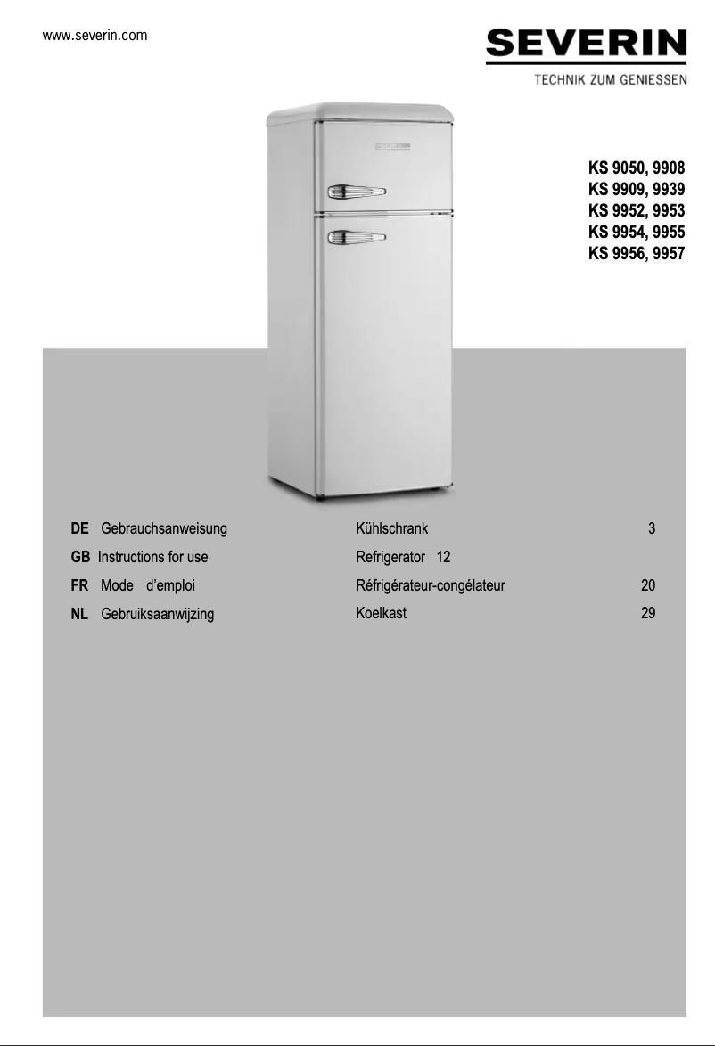 First page image of the manual for KS 9939