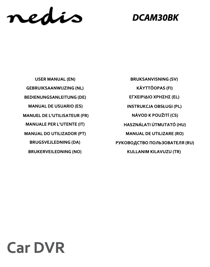 Page 1 of the manual User Manual Nedis DCAM30BK