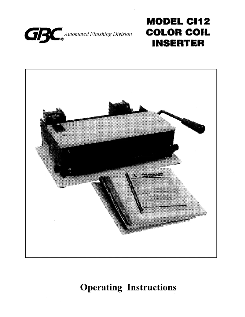 First page image of the manual for CI12