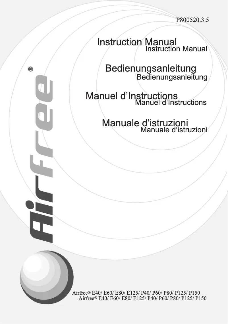 Page 1 of the manual User Manual Airfree P125