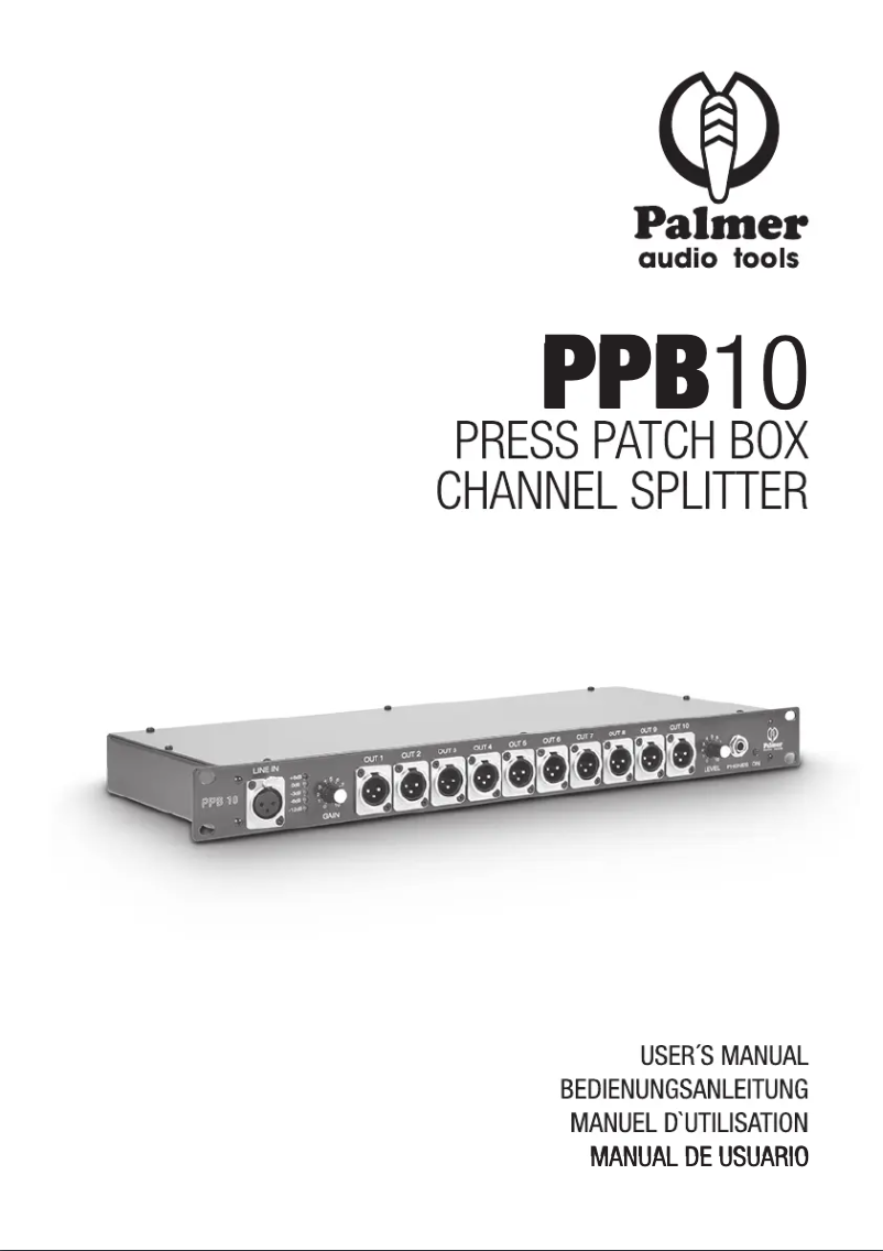 Page 1 of the manual User Manual Palmer PPB10
