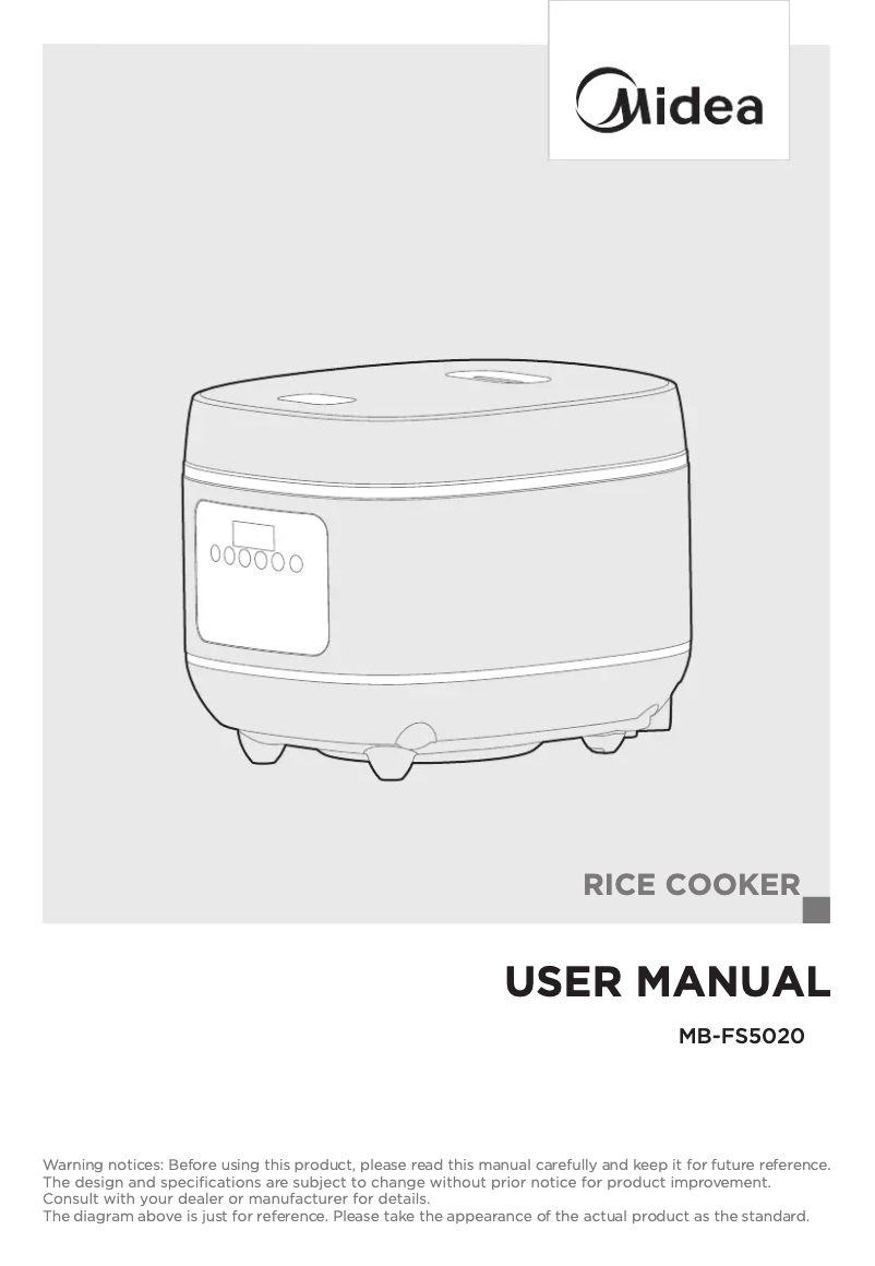 Page 1 of the manual User Manual Midea MB-FS5020
