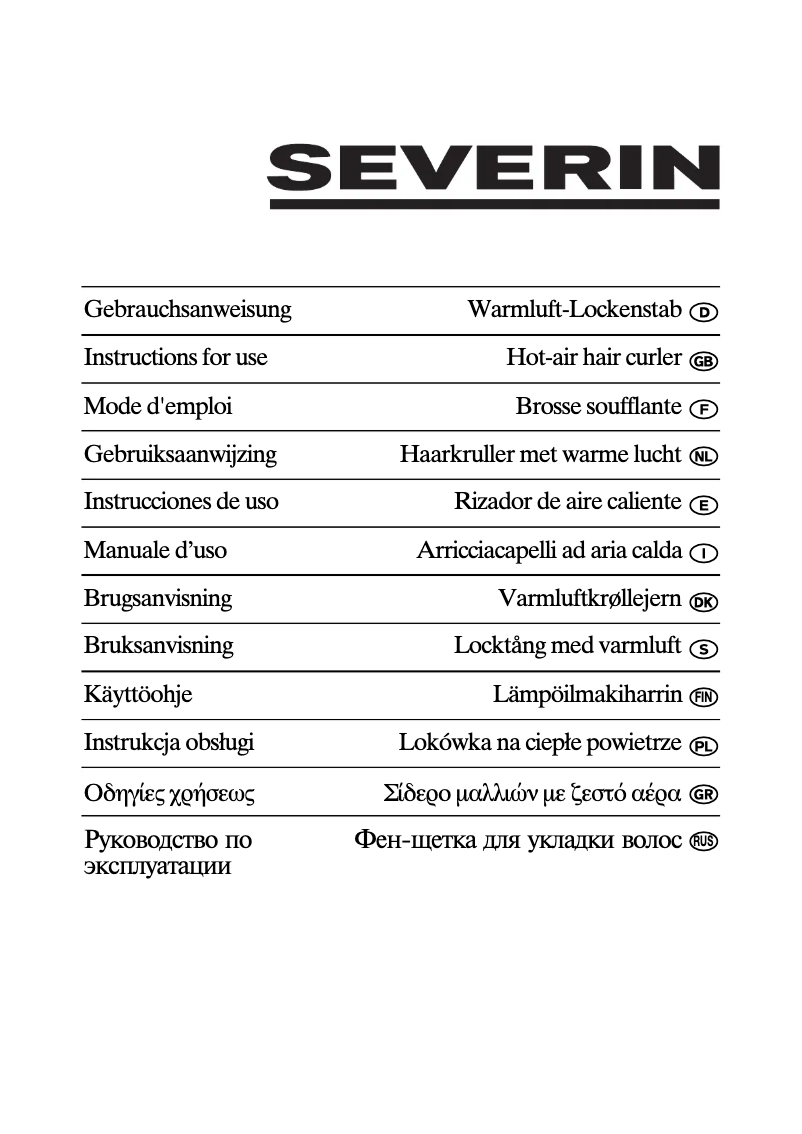Page 1 of the manual User Manual Severin WL 6506