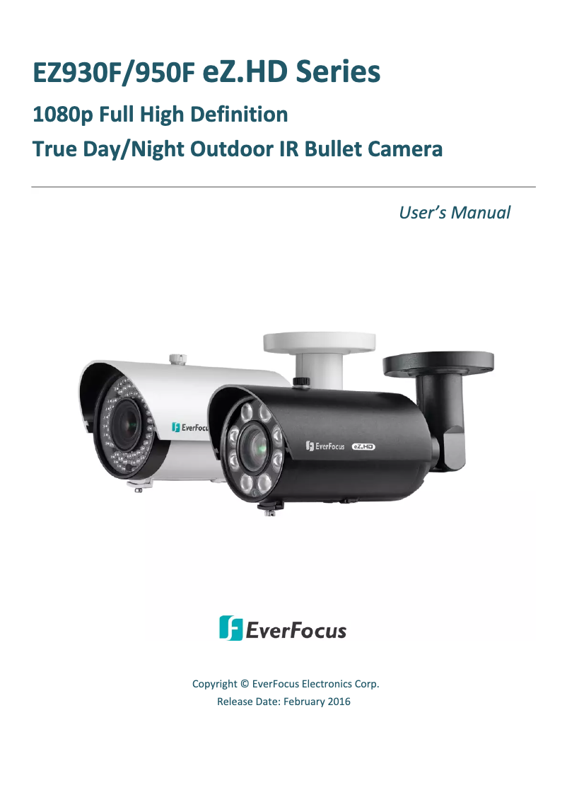Page 1 of the manual User Manual EverFocus EZ950F