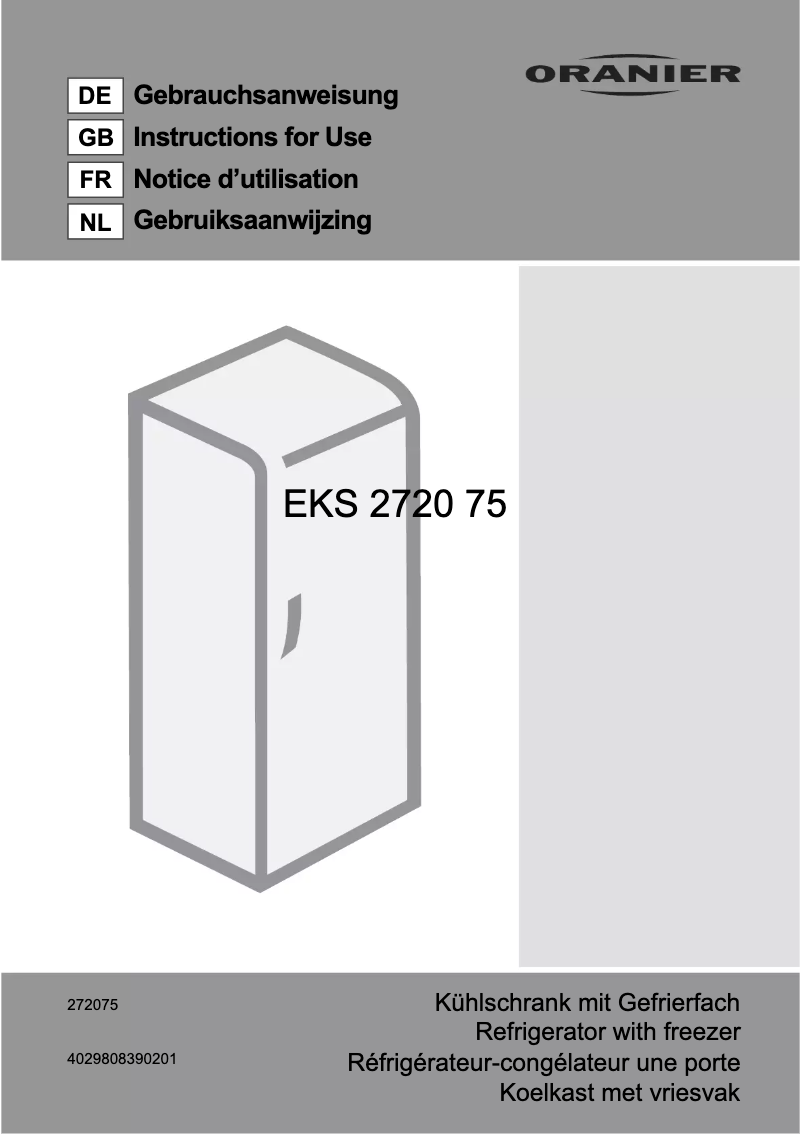 First page image of the manual for Eks 2720