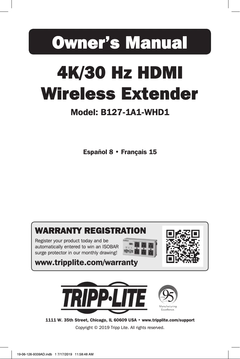 First page image of the manual for B127-1A1-WHD1