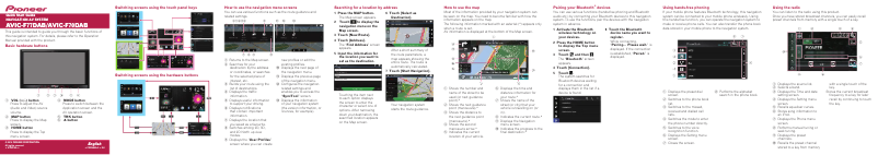 First page image of the manual for AVIC-F77DAB