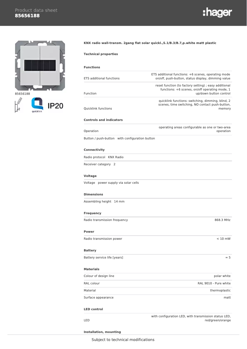 First page image of the manual for 85656188